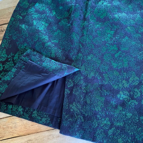 J. Crew Factory Green & Navy No. 2 Pencil Skirt SIze 4 - Picture 7 of 9
